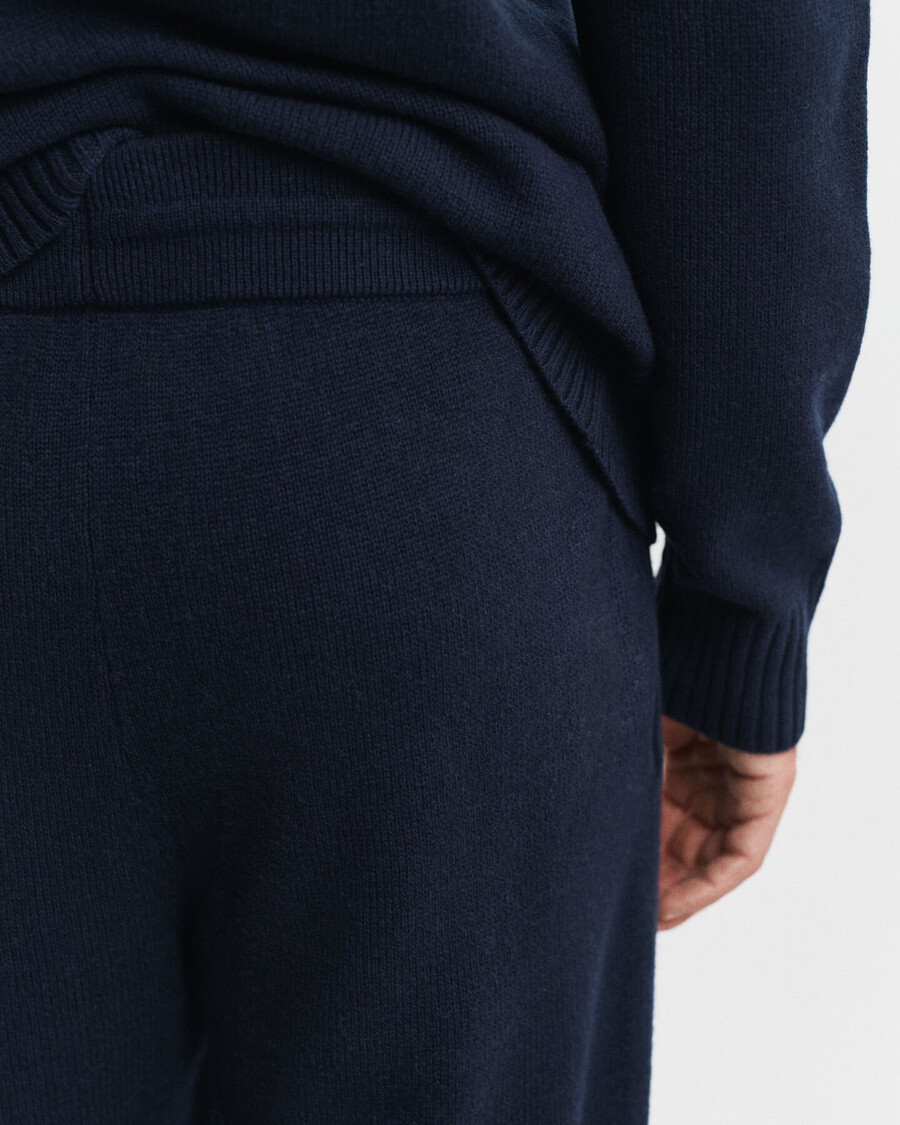 pantaloni in maglia di misto cashmere - blu sera