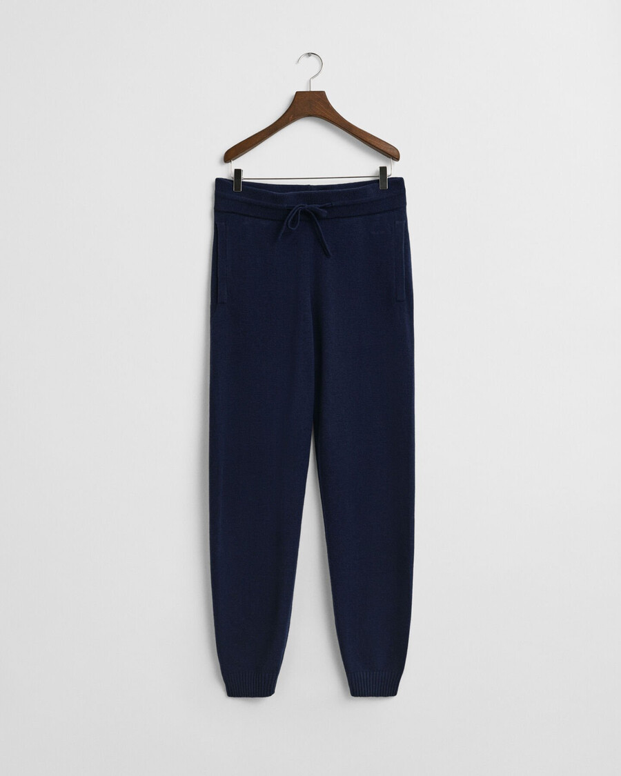 pantaloni in maglia di misto cashmere - blu sera