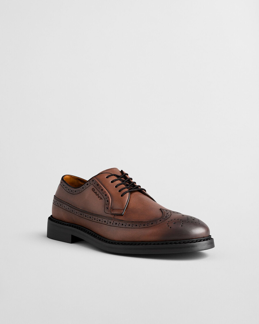 scarpe brogue in pelle bidford - cognac