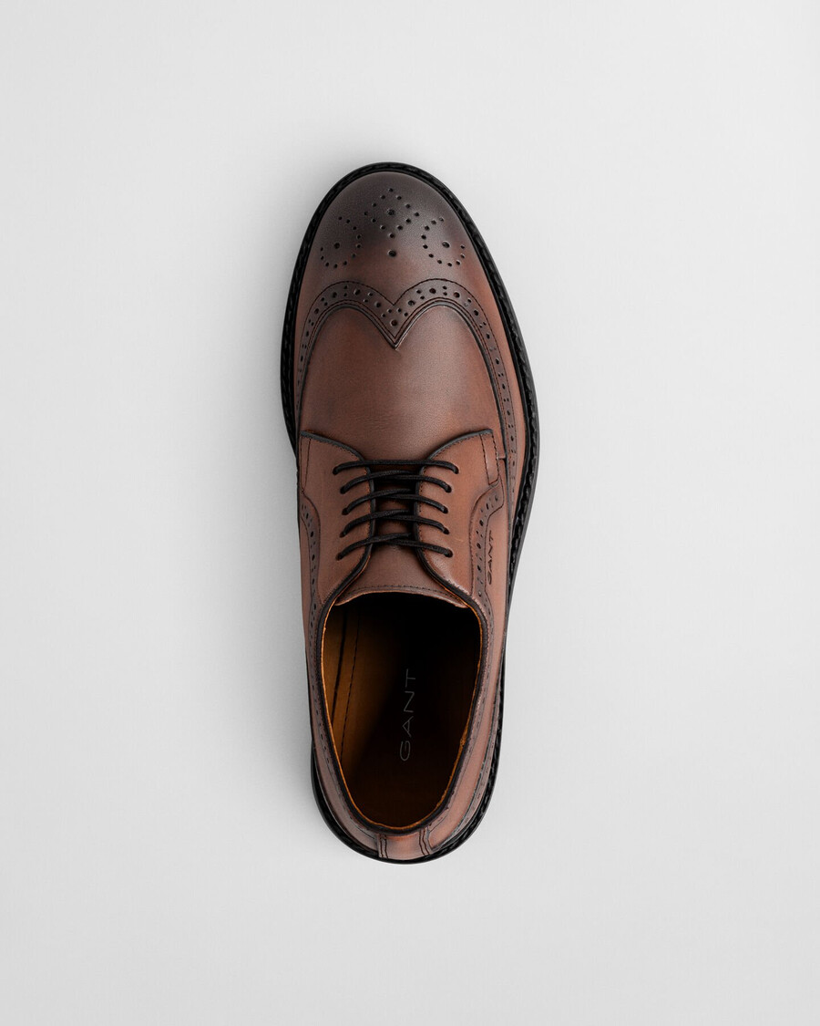 scarpe brogue in pelle bidford - cognac