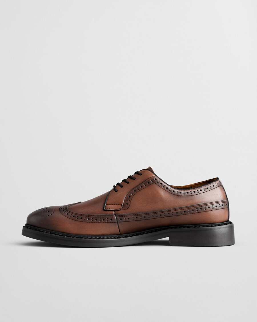 scarpe brogue in pelle bidford - cognac