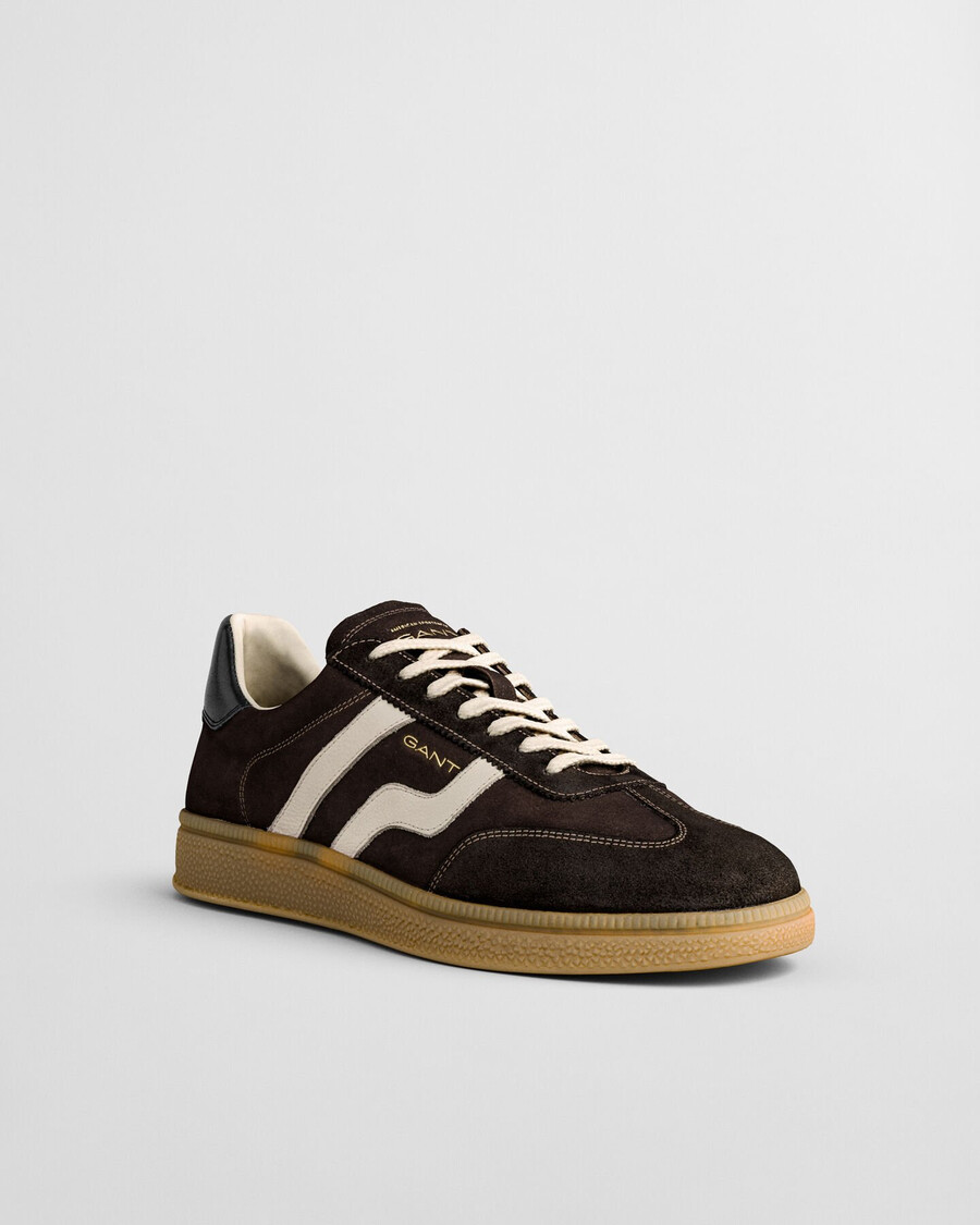 sneakers in pelle scamosciata cuzmo - marrone scuro