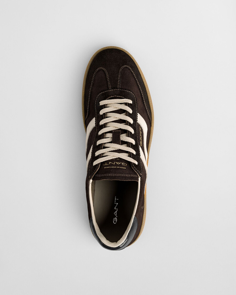 sneakers in pelle scamosciata cuzmo - marrone scuro