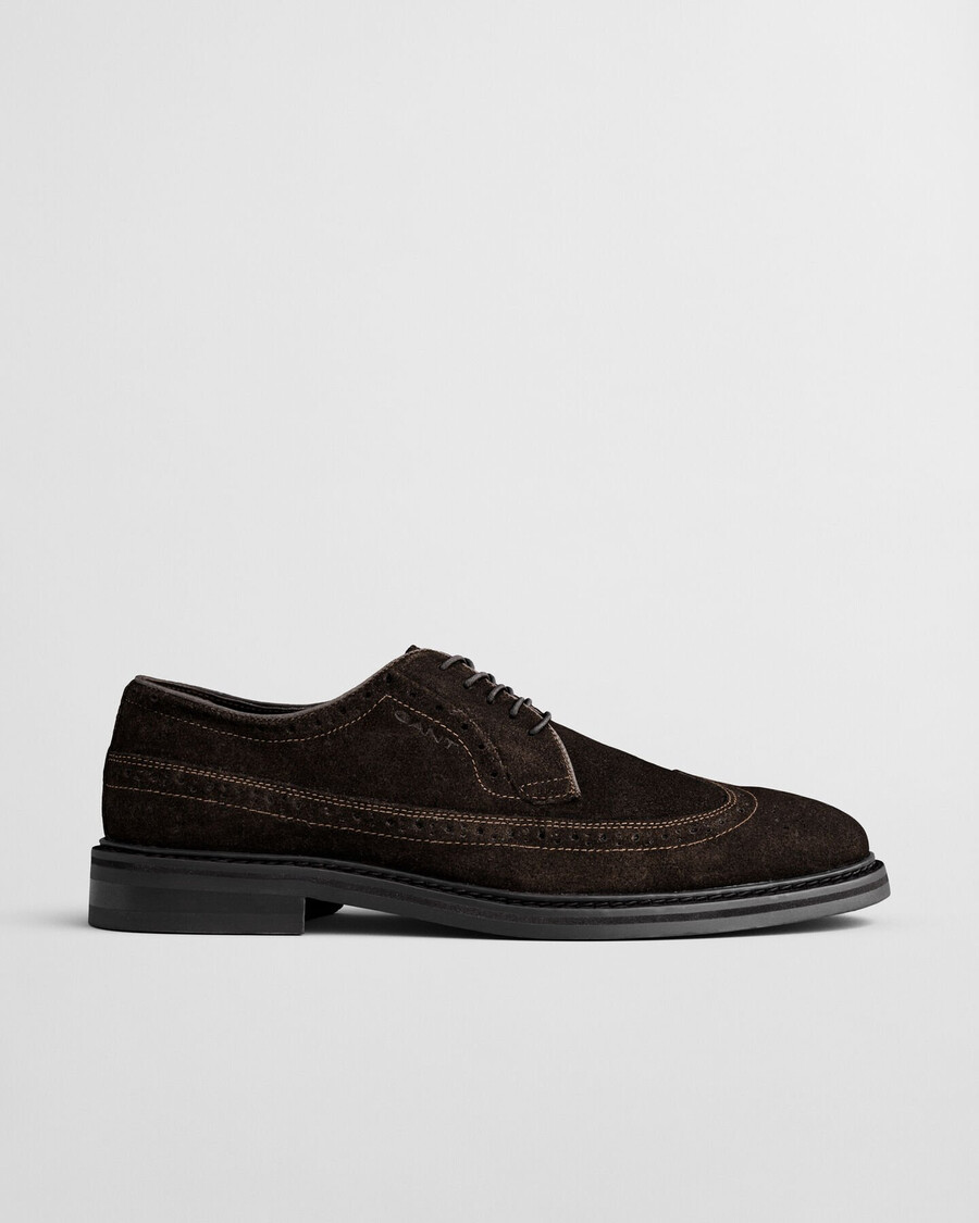scarpe derby in pelle scamosciata bidford - marrone scuro