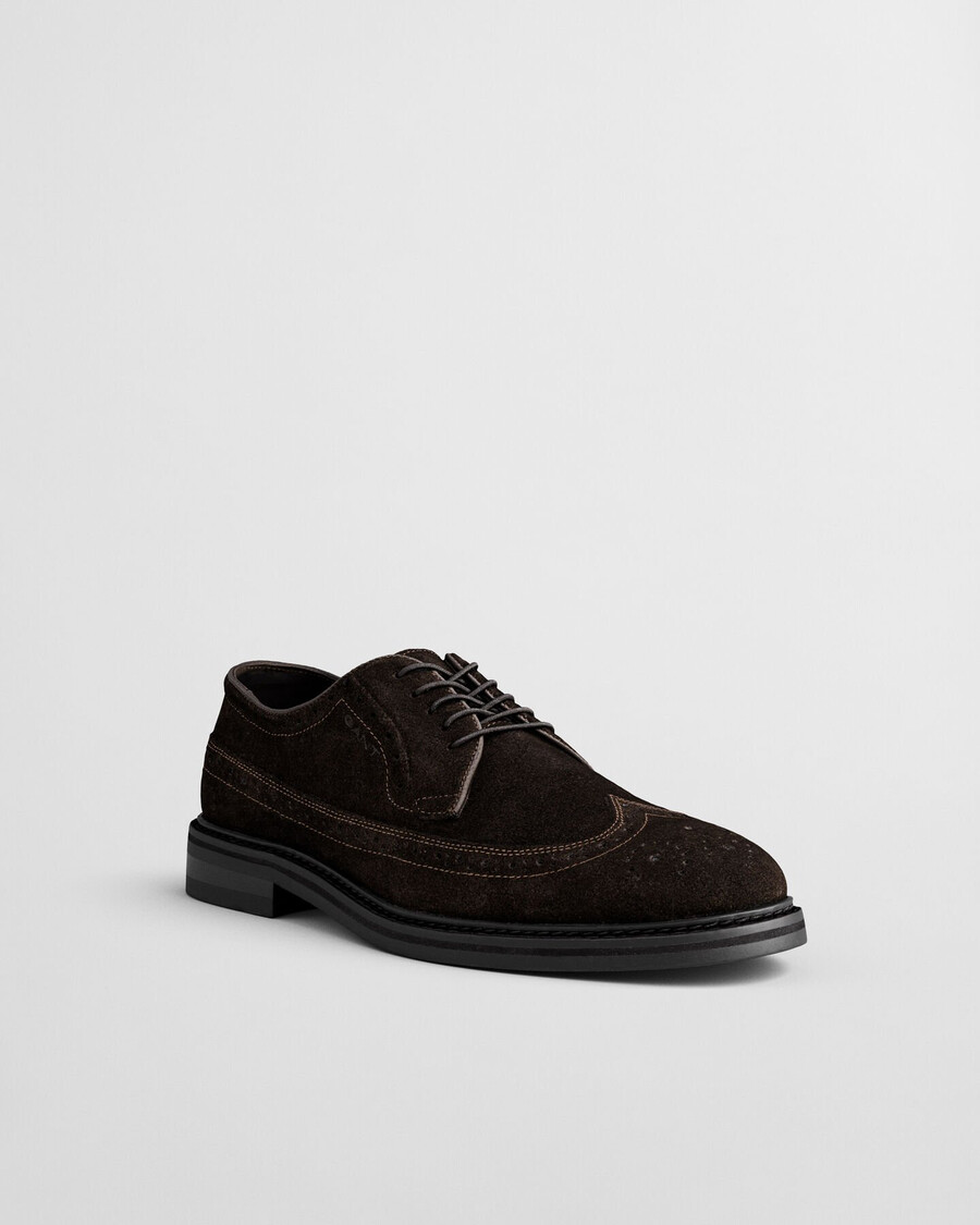 scarpe derby in pelle scamosciata bidford - marrone scuro