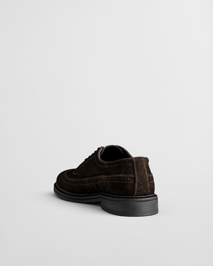 scarpe derby in pelle scamosciata bidford - marrone scuro