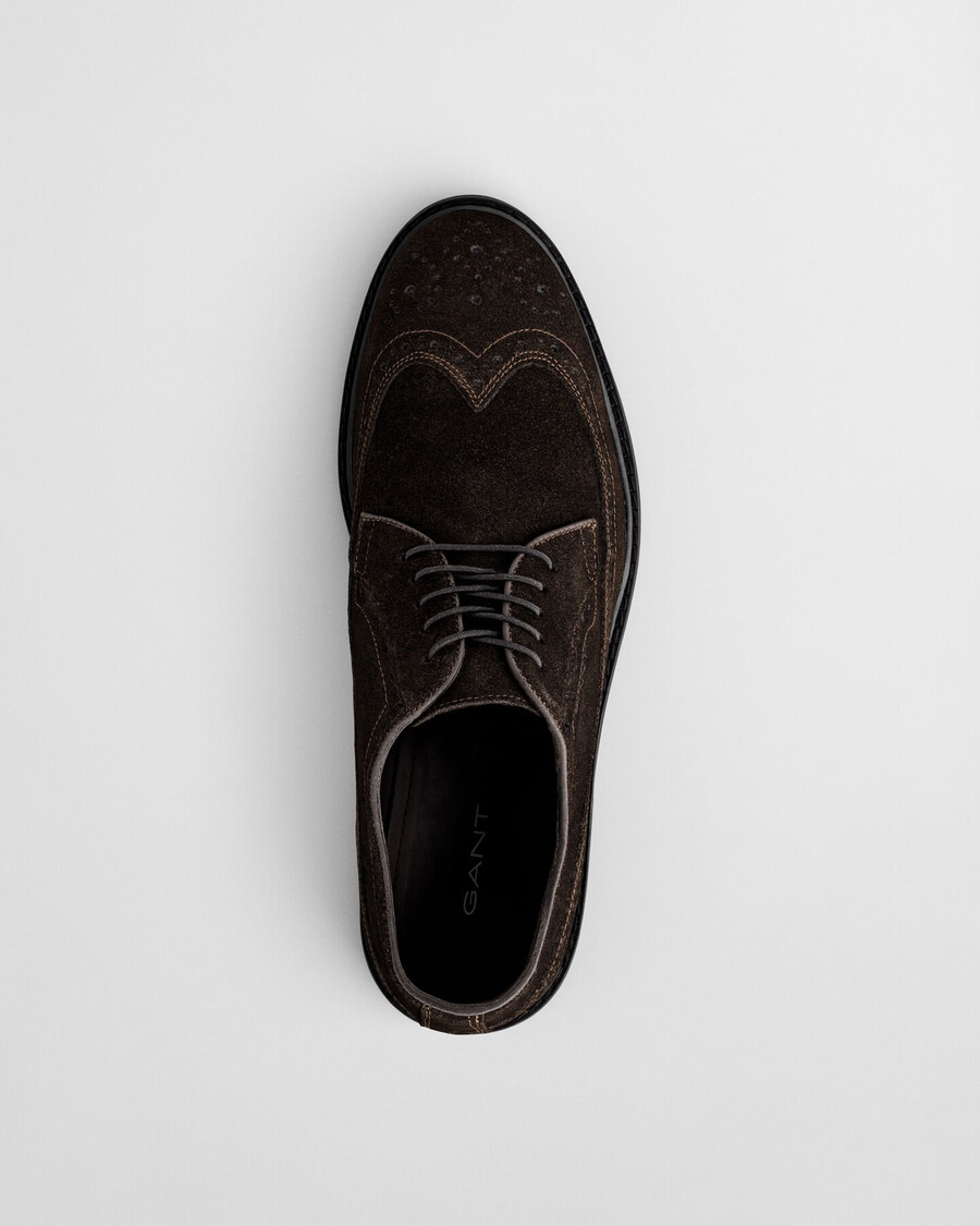 scarpe derby in pelle scamosciata bidford - marrone scuro