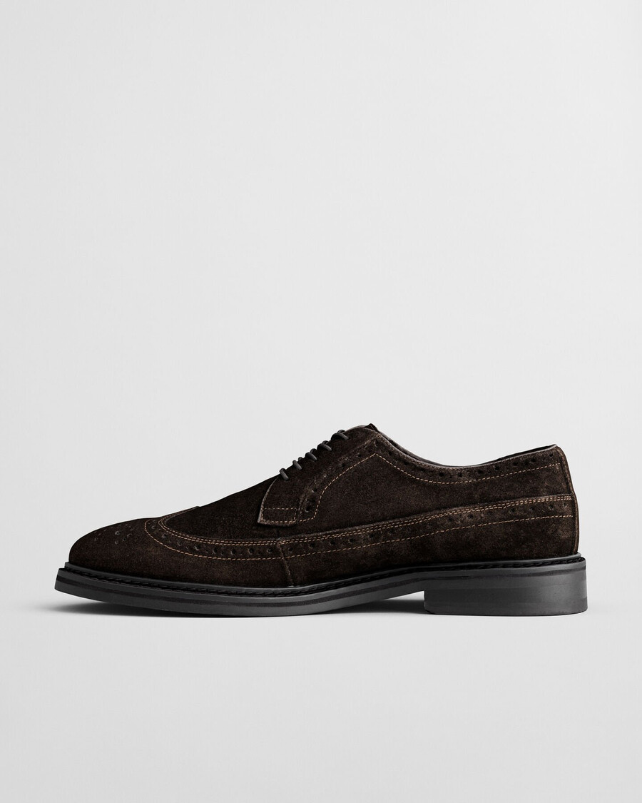 scarpe derby in pelle scamosciata bidford - marrone scuro