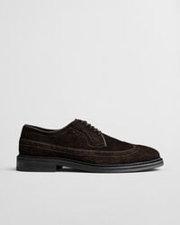 scarpe derby in pelle scamosciata bidford - marrone scuro
