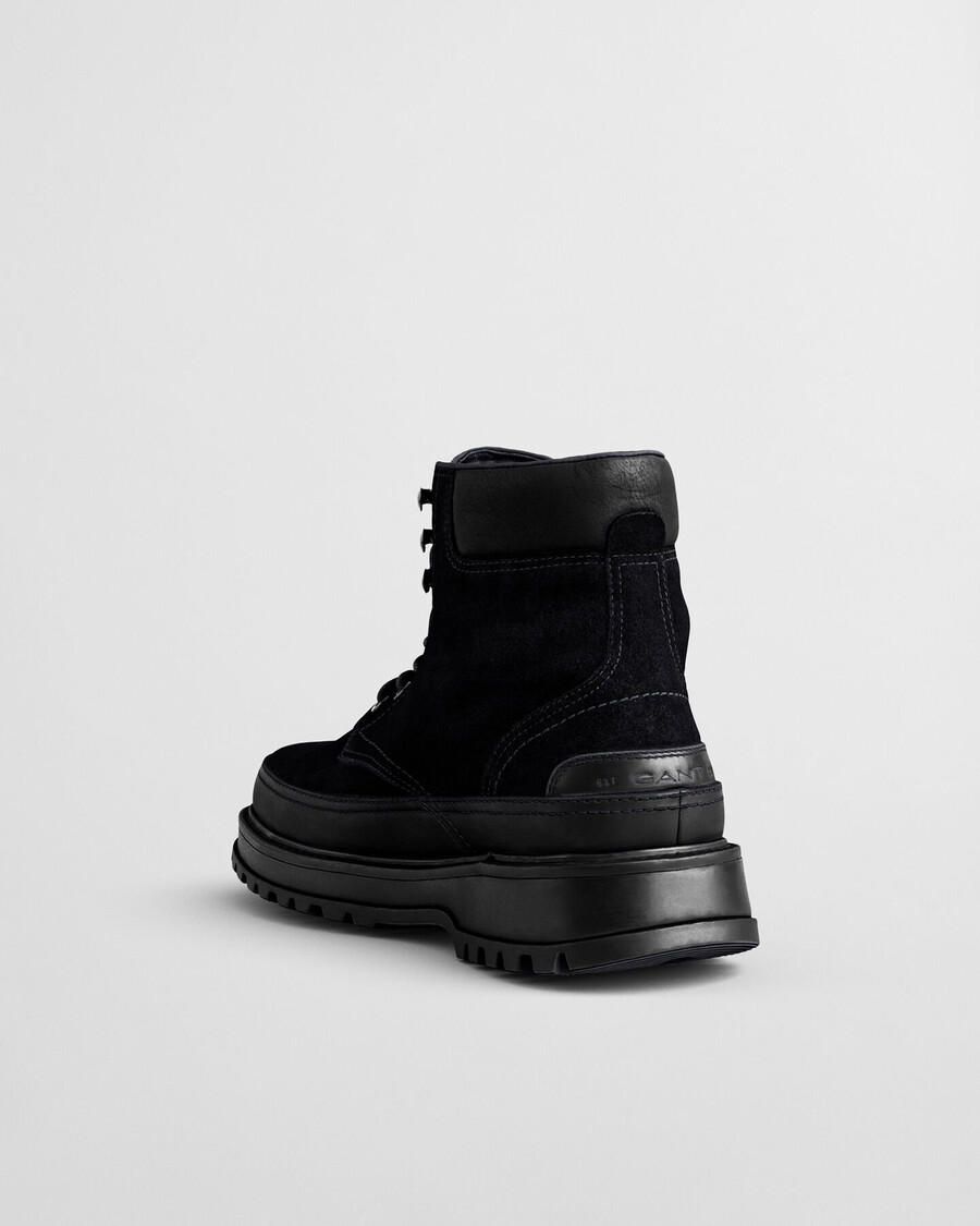 stivali con lacci in pelle scamosciata clafton - nero