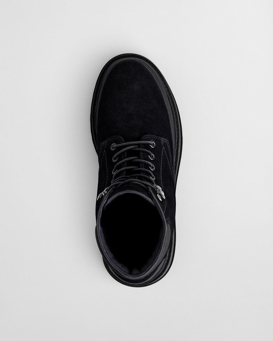 stivali con lacci in pelle scamosciata clafton - nero