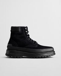 stivali con lacci in pelle scamosciata clafton - nero