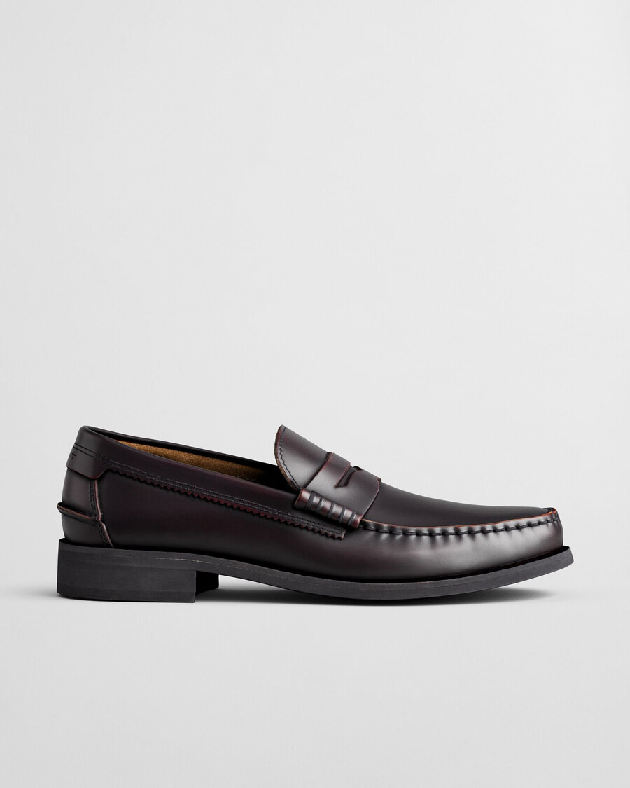 mocassini in pelle lenkoxx - prugna vino
