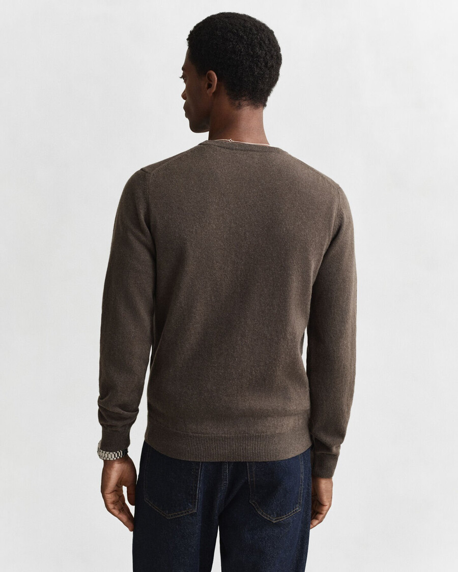 maglione girocollo in lana dagnello superfine - seawood melange