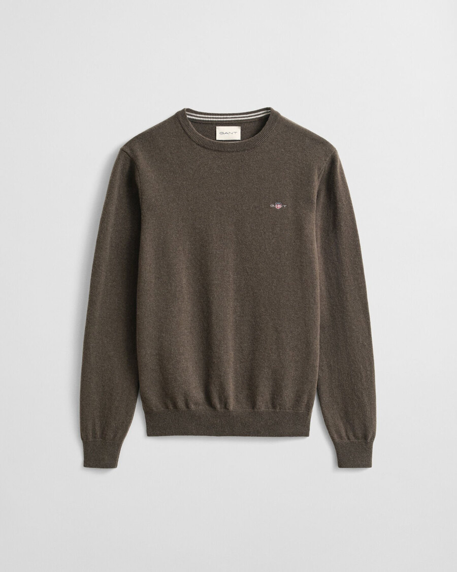 maglione girocollo in lana dagnello superfine - seawood melange