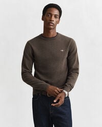 maglione girocollo in lana dagnello superfine - seawood melange