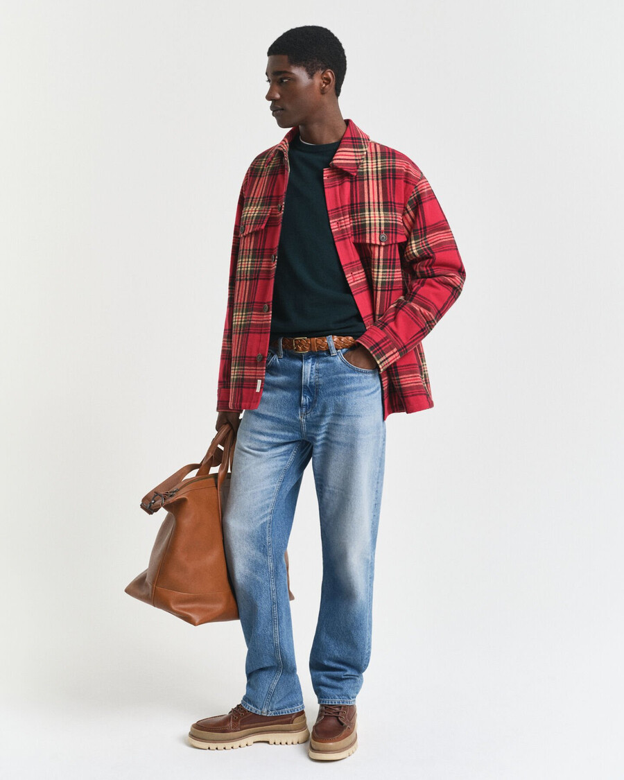 maglione girocollo in lana dagnello superfine - verde tartan