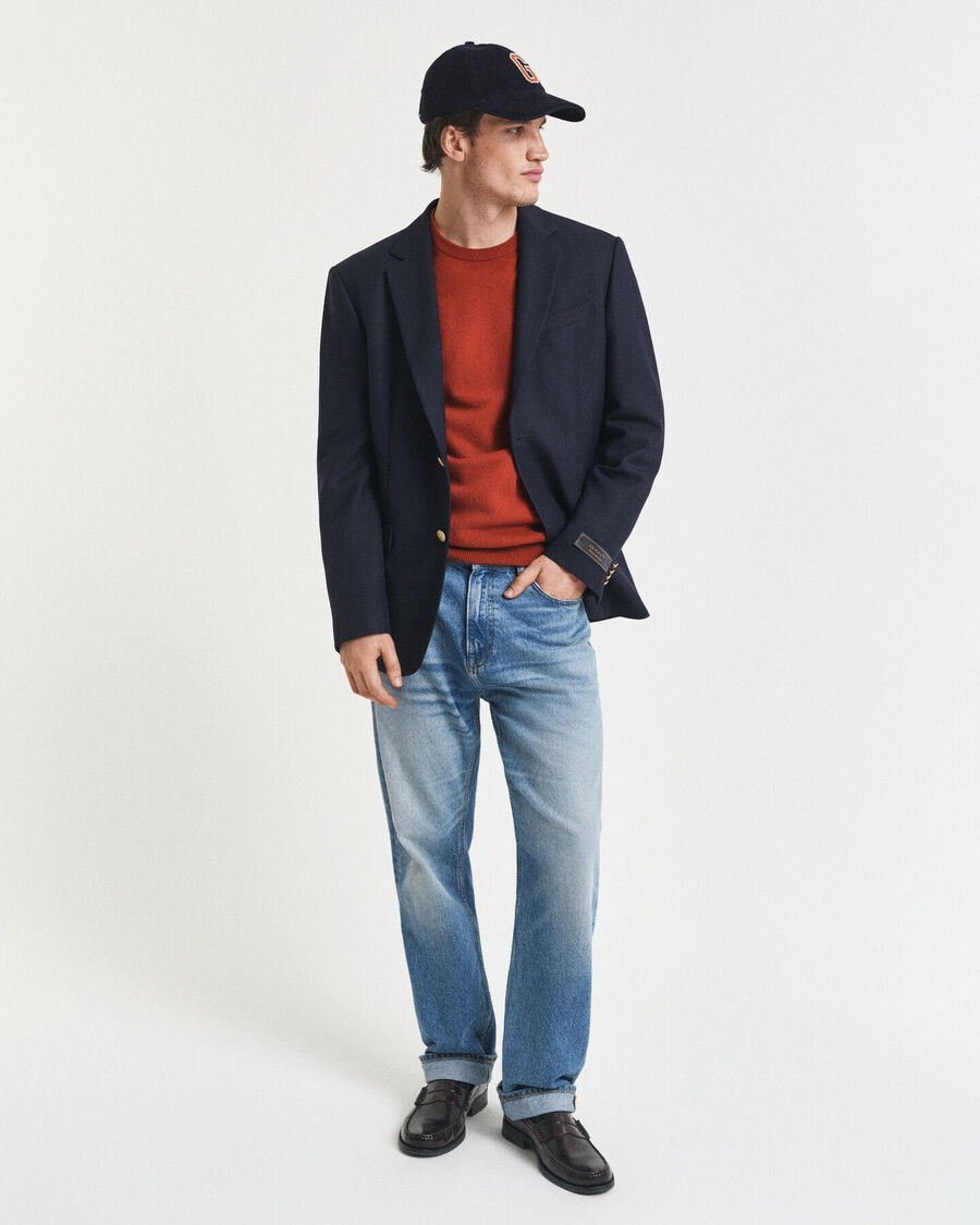 maglione girocollo in lana dagnello superfine - modern rust