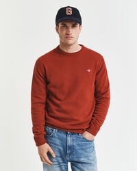 maglione girocollo in lana dagnello superfine - modern rust