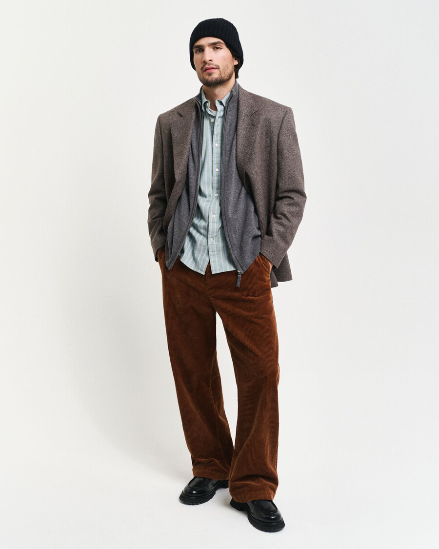 cardigan con zip in lana dagnello superfine - charcoal melange