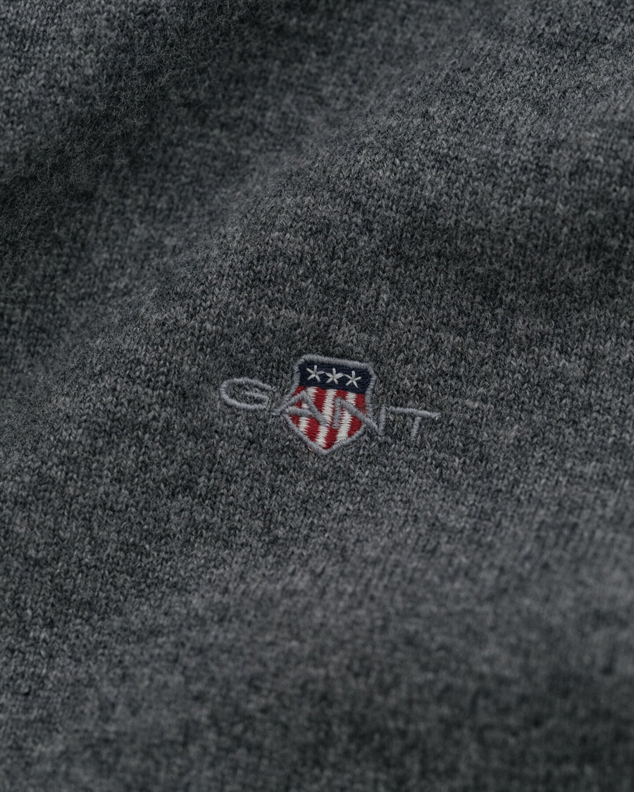cardigan con zip in lana dagnello superfine - charcoal melange