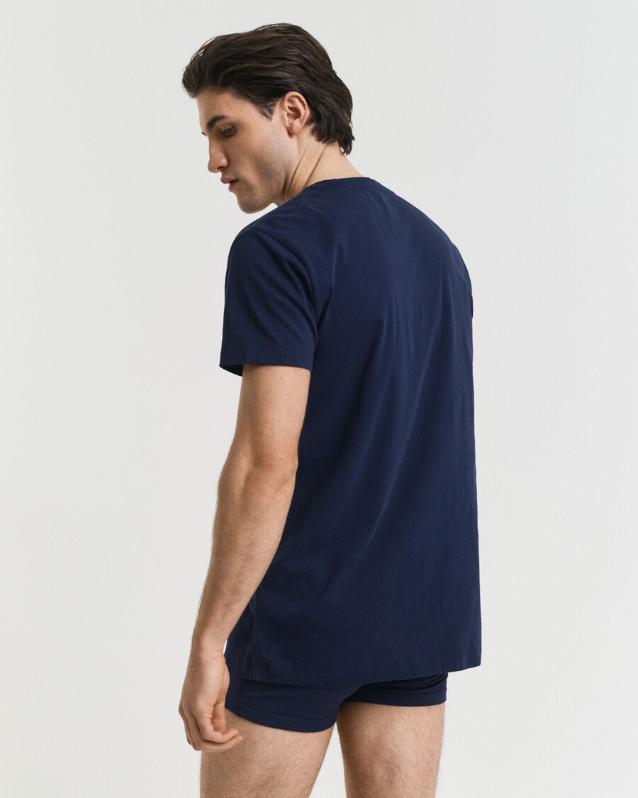 confezione da 2 magliette con scollo a v - blu navy bianco