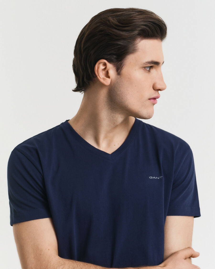 confezione da 2 magliette con scollo a v - blu navy bianco