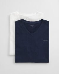 confezione da 2 magliette con scollo a v - blu navy bianco
