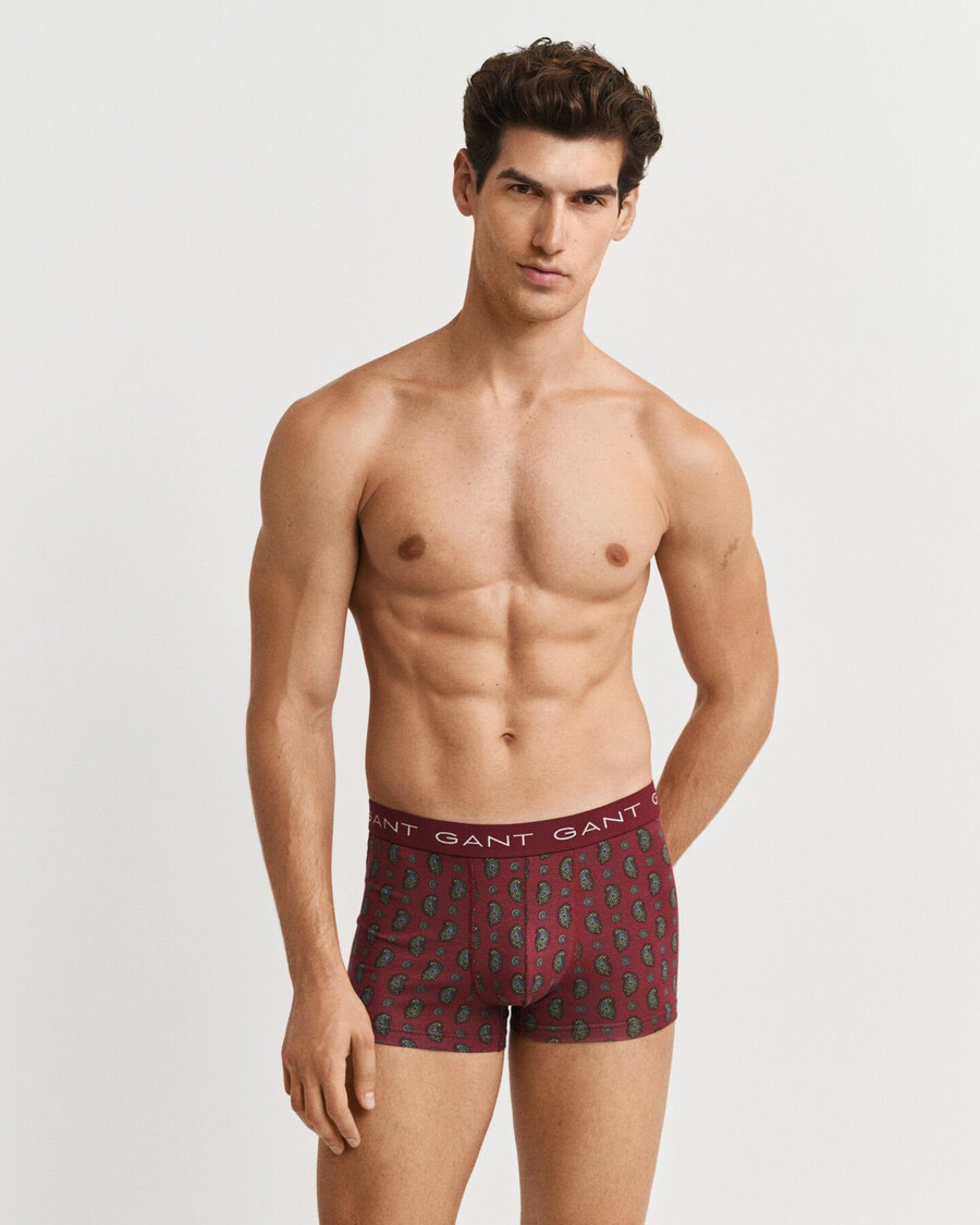 confezione regalo da 3 slip con stampa paisley - rosso acceso