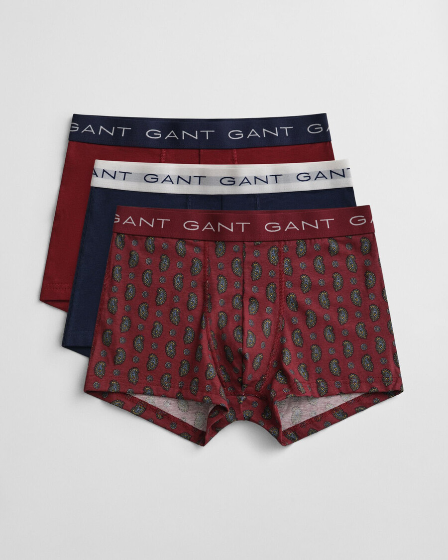 confezione regalo da 3 slip con stampa paisley - rosso acceso