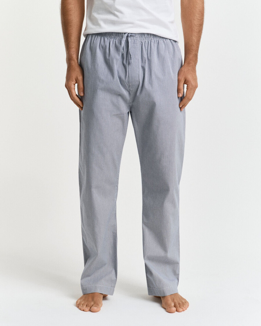 pantaloni del pigiama in popeline a righe - blu persiano