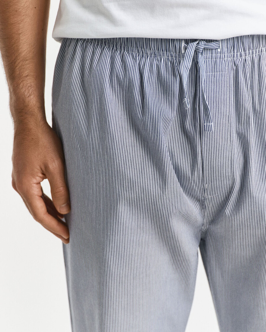 pantaloni del pigiama in popeline a righe - blu persiano