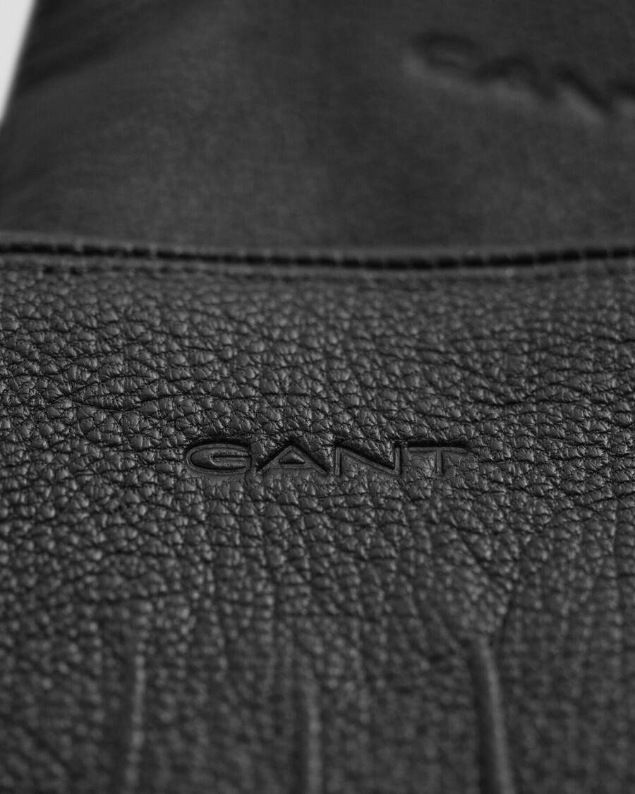guanti in pelle foderati in cashmere - nero