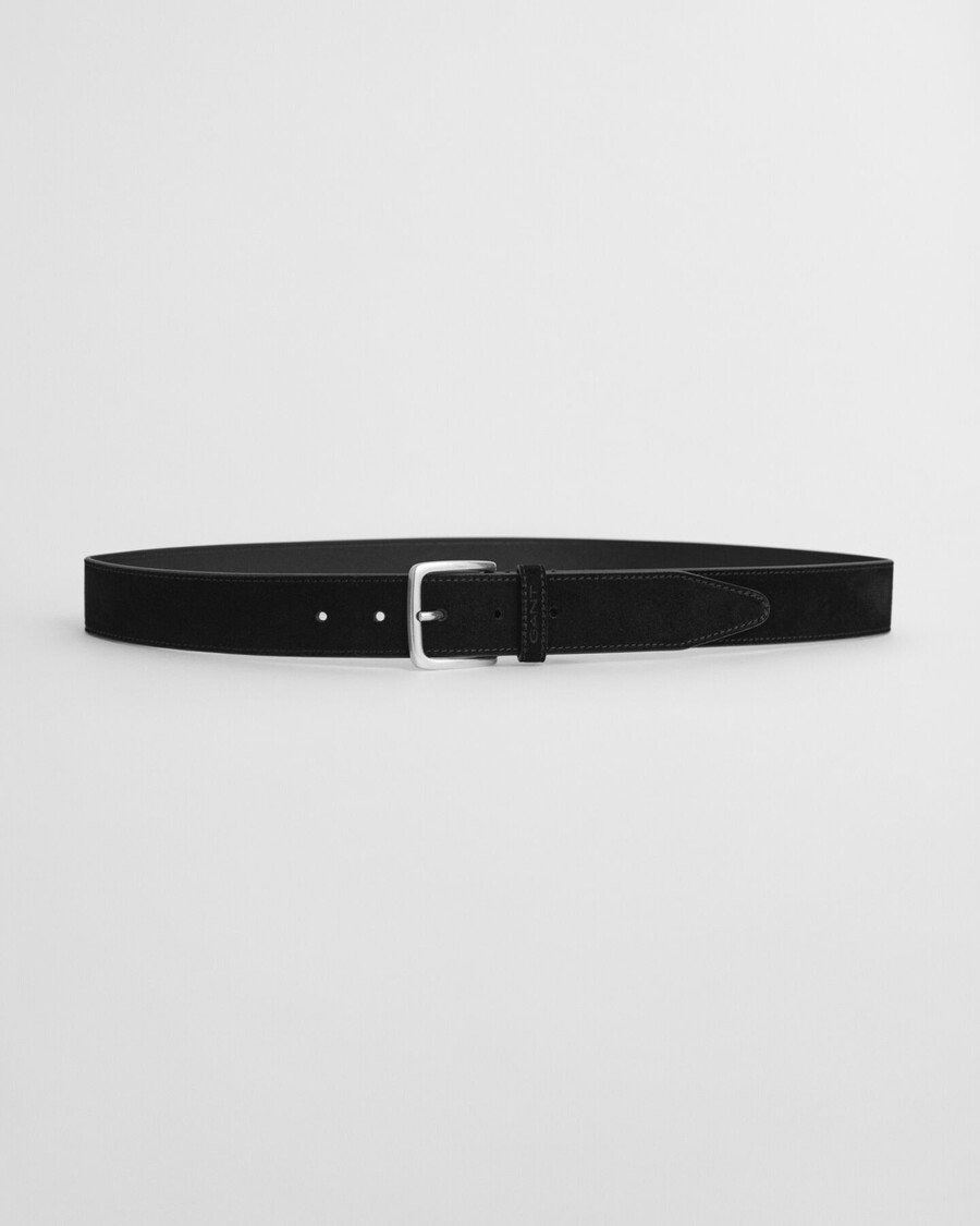 cintura classica in pelle scamosciata - nera