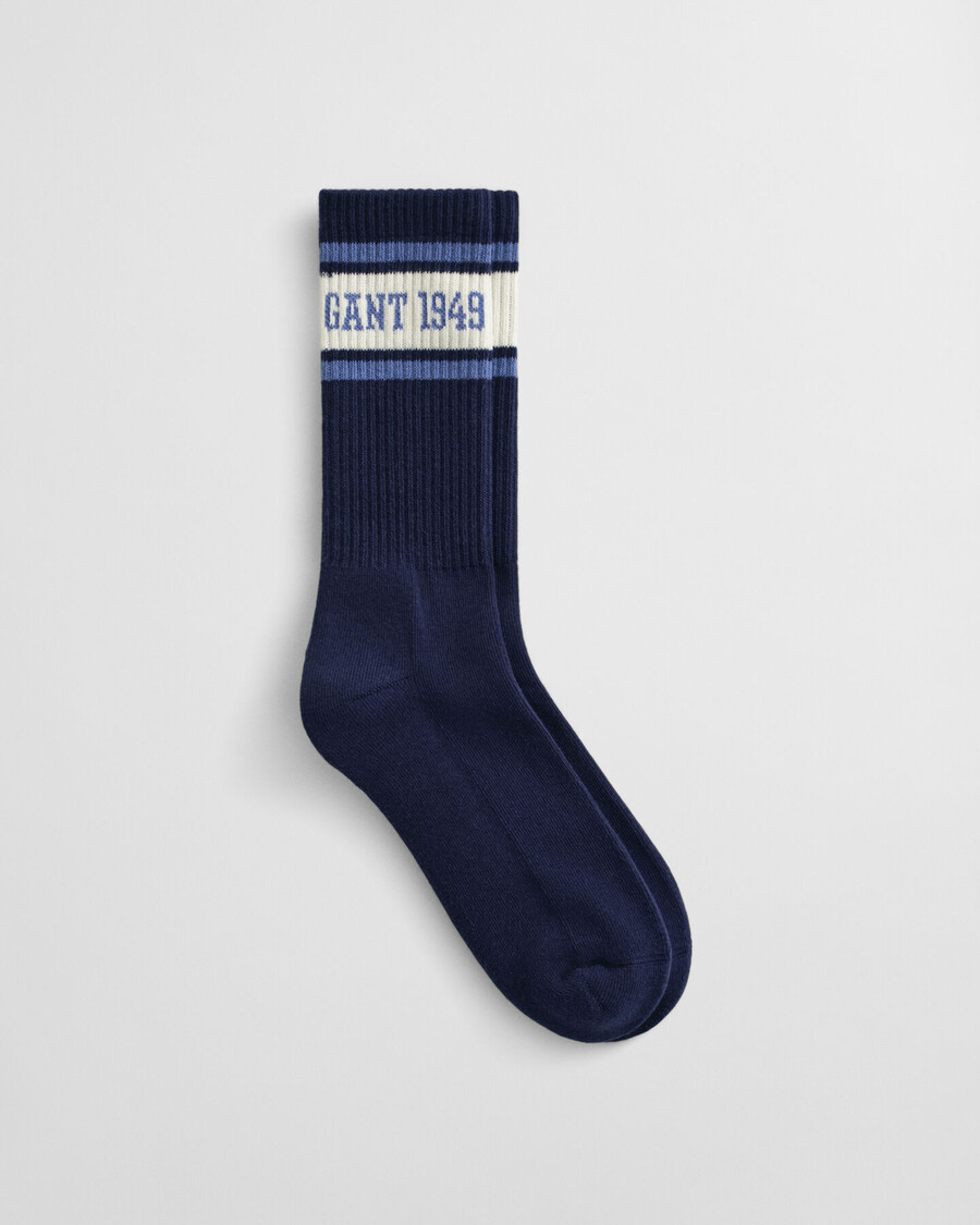 calzini sportivi con logo a righe - blu classico