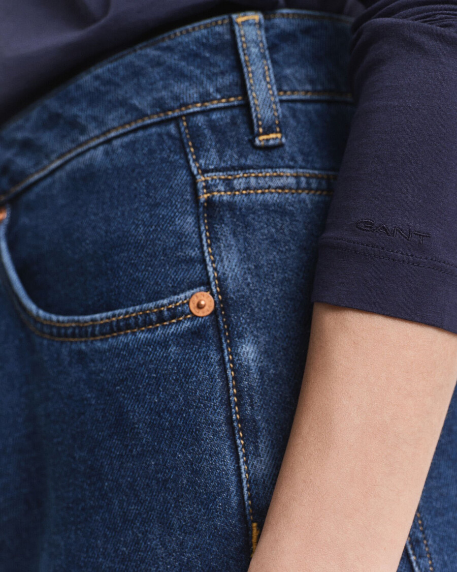 maglia a collo alto in cotone leggero - blu sera
