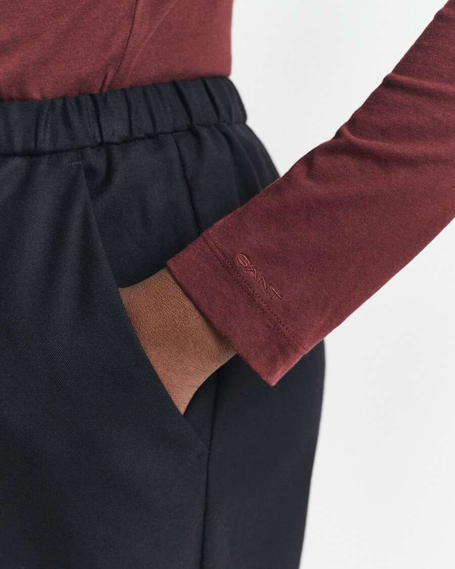 maglia a collo alto in cotone leggero - prugna vino