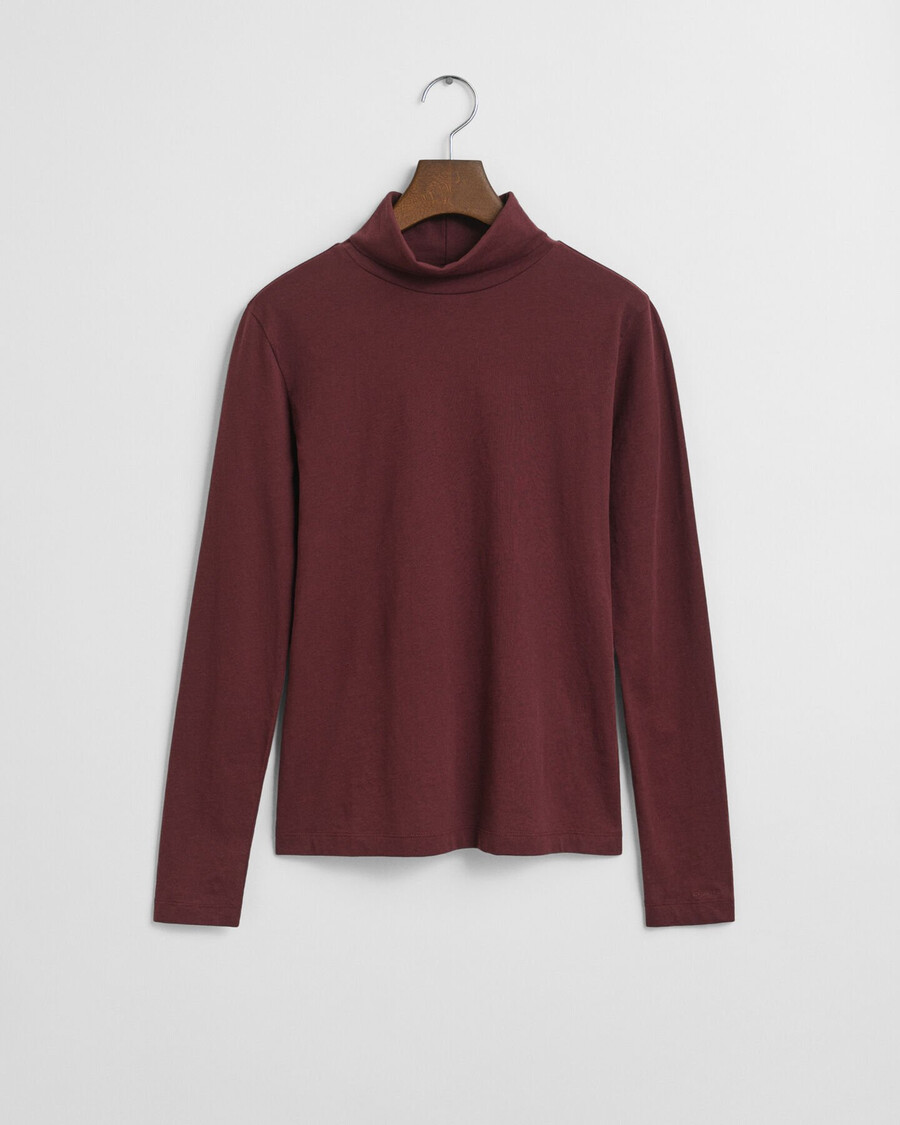 maglia a collo alto in cotone leggero - prugna vino