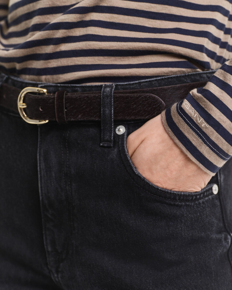 maglia a collo alto in cotone a righe leggero - beige talpa
