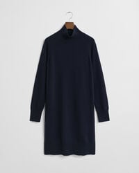 abito in lana dagnello superfine lavorato a maglia - blu sera