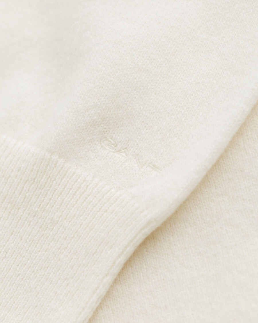 maglione girocollo in lana dagnello superfine - crema