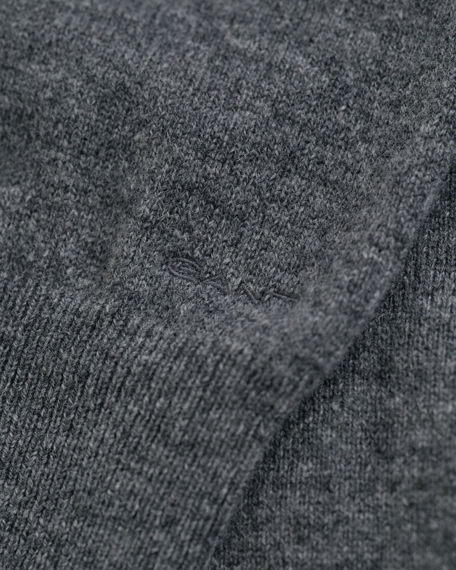maglione girocollo in lana dagnello superfine - melange antracite