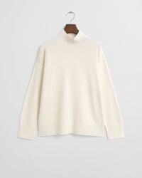 maglione a collo alto in lana dagnello superfine - crema