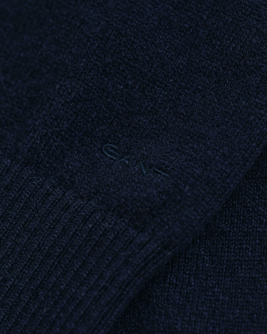 maglione a collo alto in lana dagnello superfine - blu sera