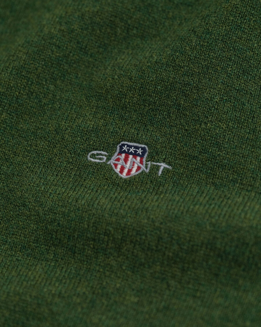 maglione girocollo in lana dagnello superfine - verde muschio