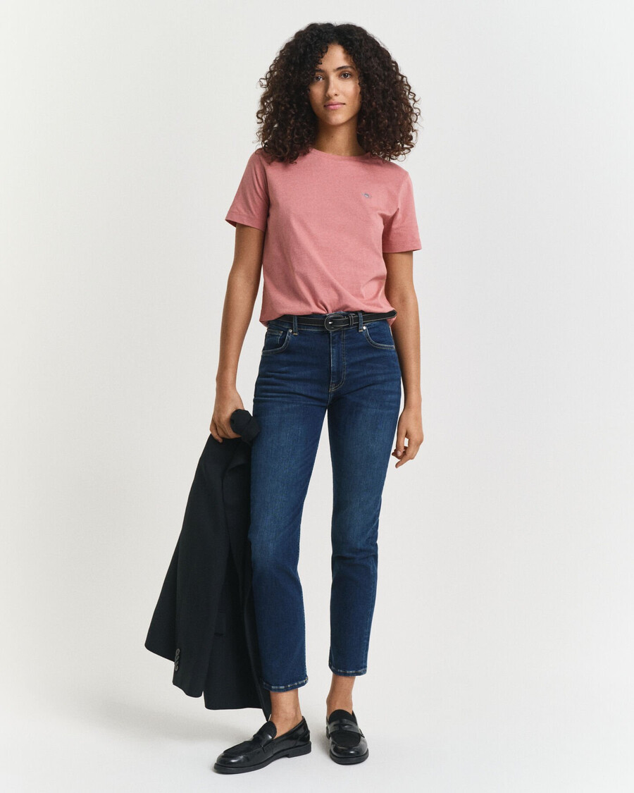 jeans slim fit cropped - blu scuro