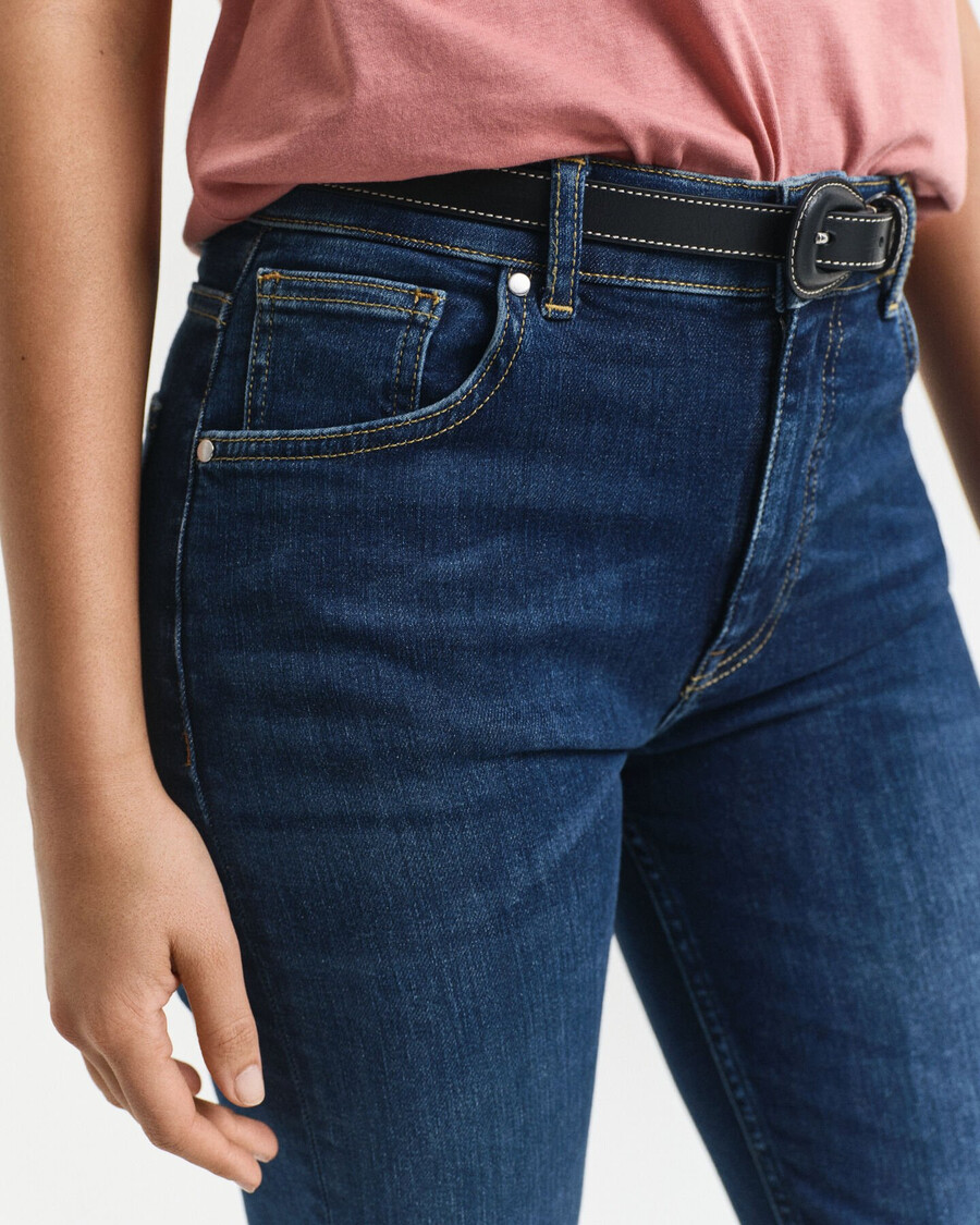jeans slim fit cropped - blu scuro