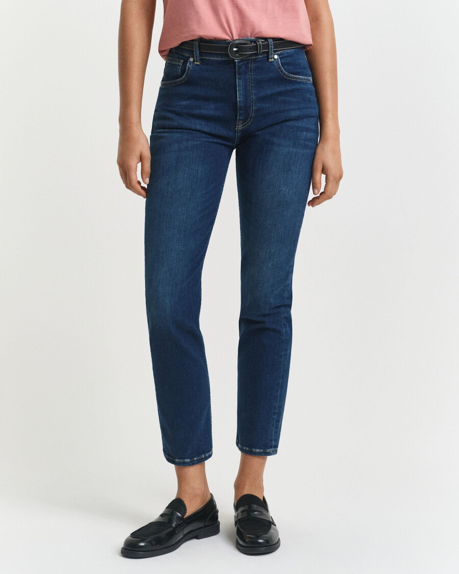 jeans slim fit cropped - blu scuro