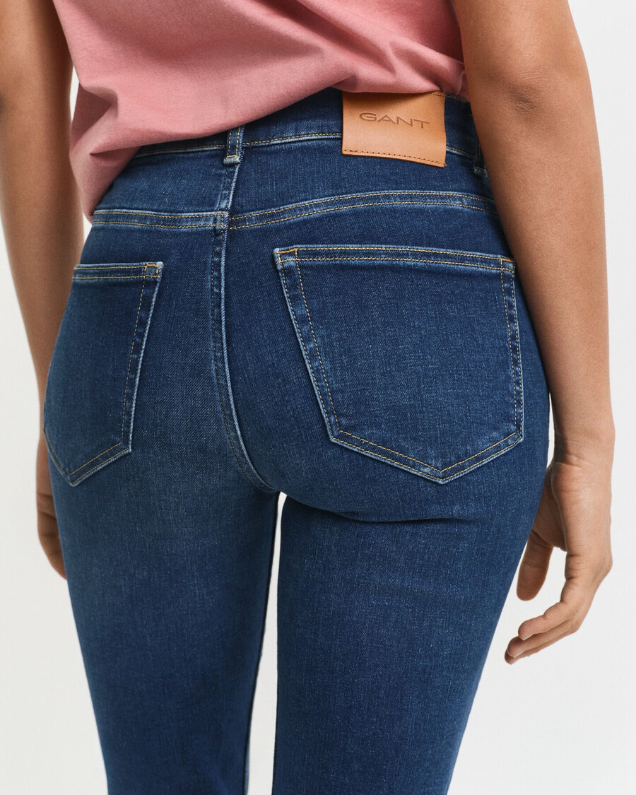 jeans slim fit cropped - blu scuro