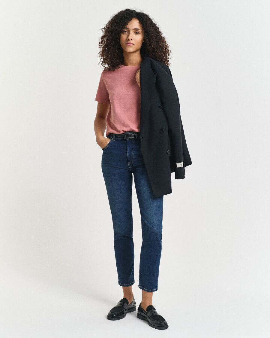 jeans slim fit cropped - blu scuro